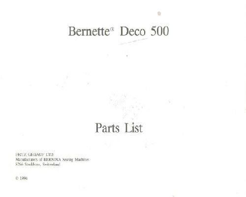 Bernina Bernette Deco 500 Manual