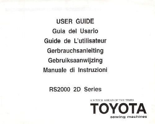 Toyota Rs 2000 Series Инструкция
