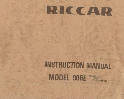 riccar diamond 815 manual pdf